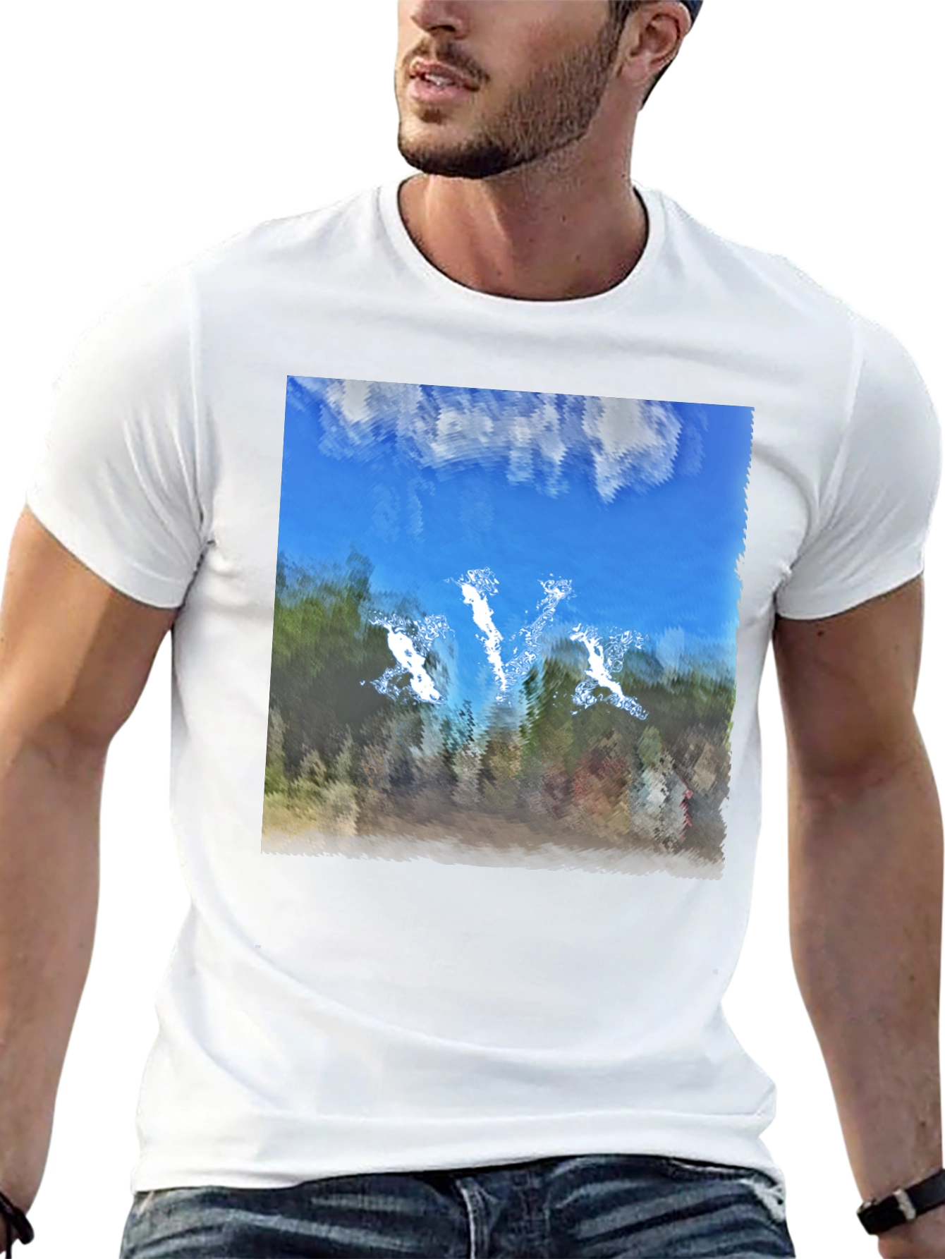 Abstract Sky Graphic Black T-Shirt
