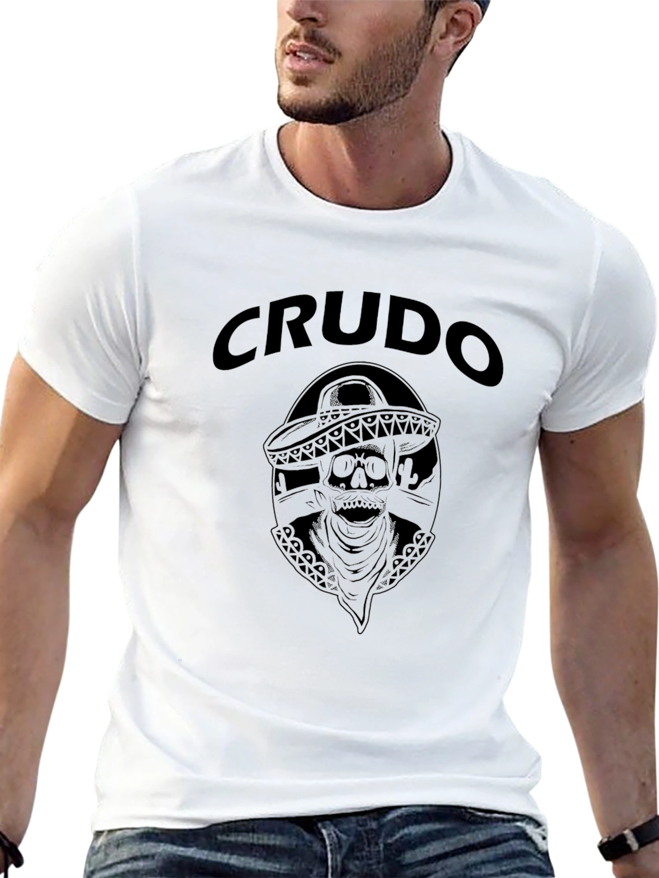 Crudo Skull Graphic Tee - Mens Black T-Shirt