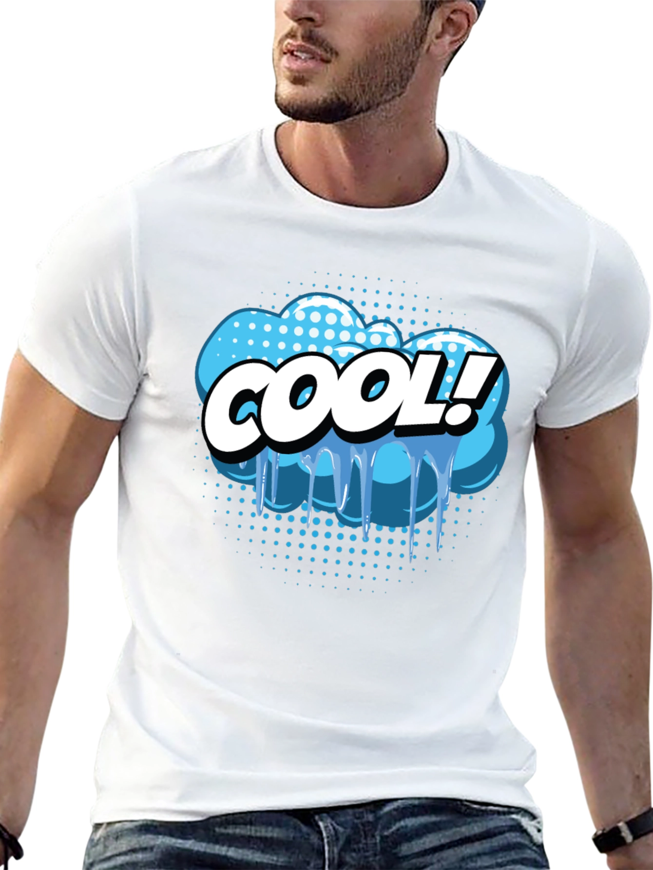 Cool Comic Style Graphic Tee - Black