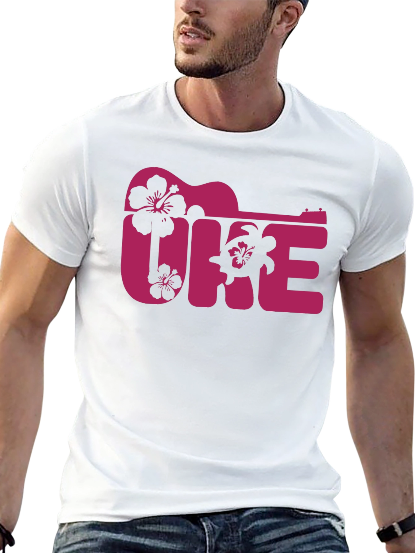 Ukulele Hawaii T-Shirt Black Graphic Tee