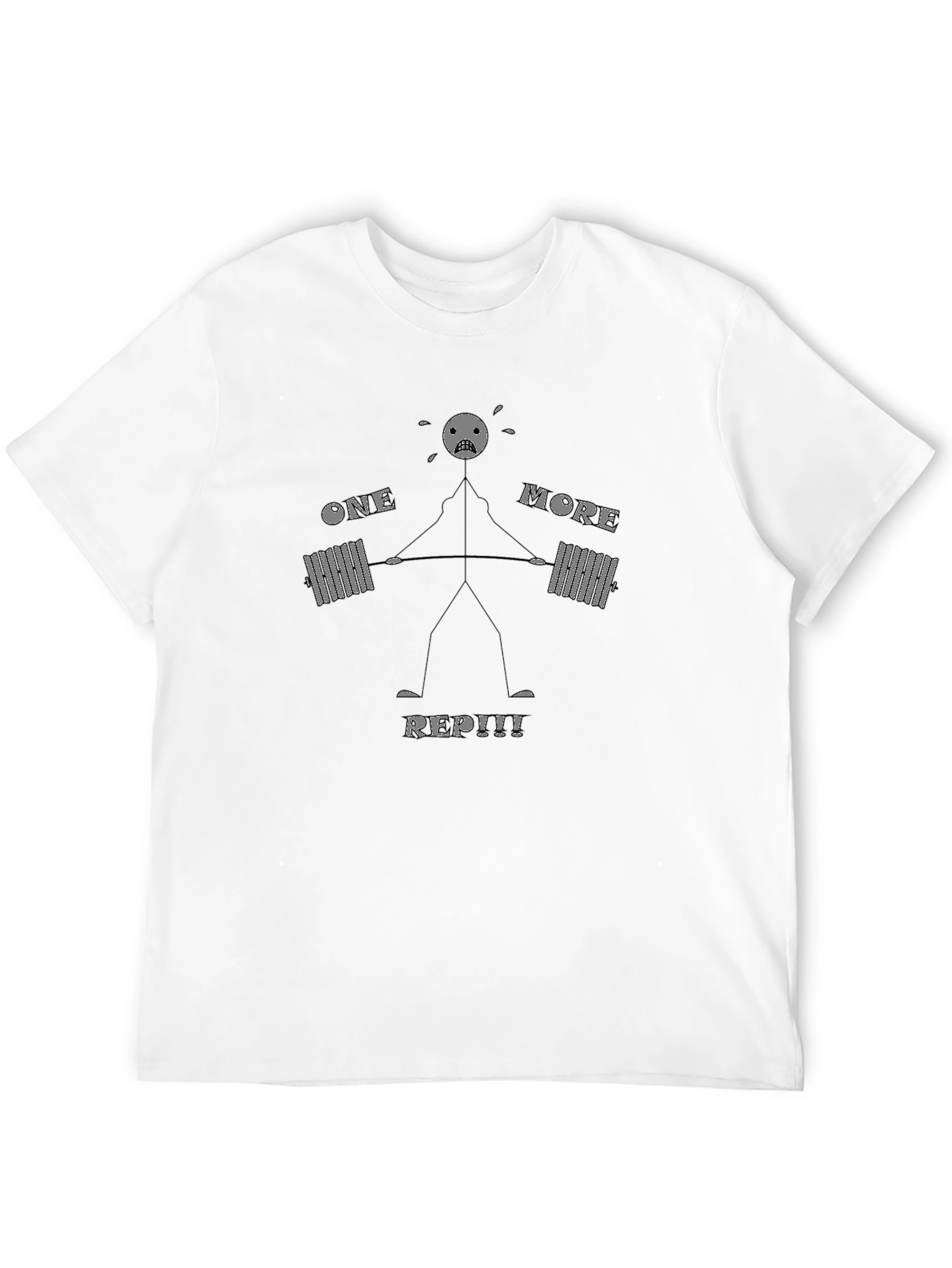 One More Rep! Black Cotton Graphic T-Shirt