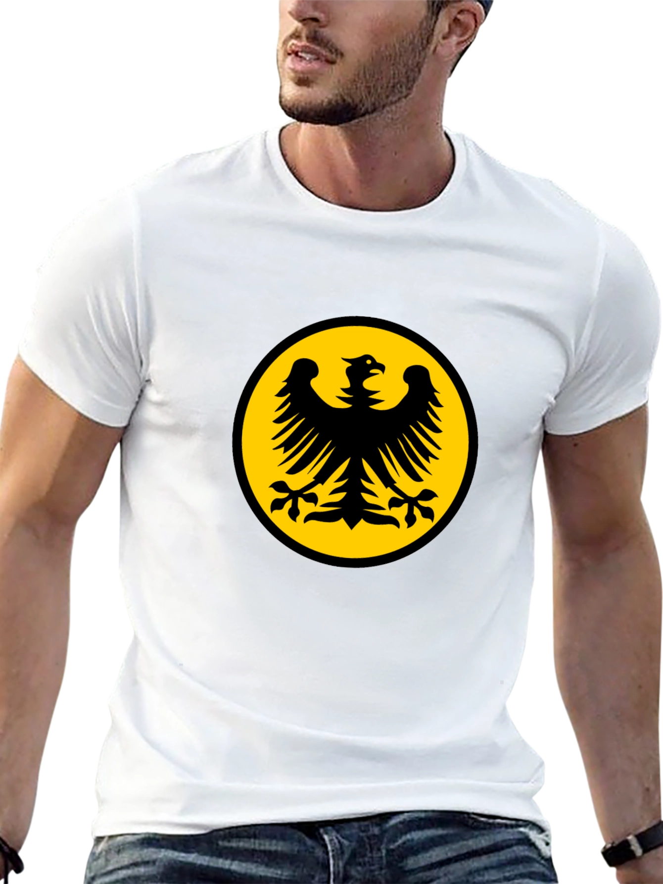 Black T-Shirt with Eagle Emblem