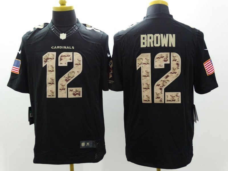 Men's Arizona Cardinals John Brown #12 Black Player Game Jerseys