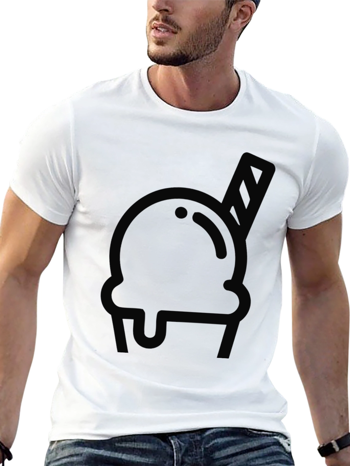 Cool Ice Cream Graphic Tee - Black Cotton T-Shirt