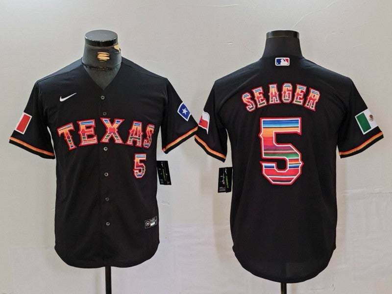 Men's Texas Rangers Corey Seager #5 Black Limited Player Jerseys