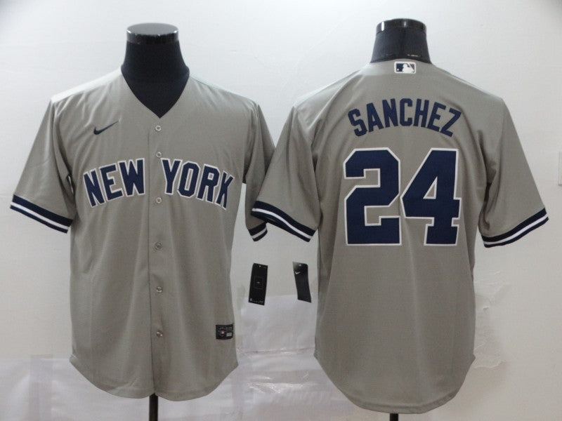 Men's New York Yankees Gary Sanchez #24 Gray Replica Baseball Jerseys
