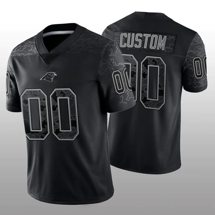 Custom1 Carolina Panthers Football Stitched Black RFLCTV Limited Jerseys Stitched American Football Jerseys