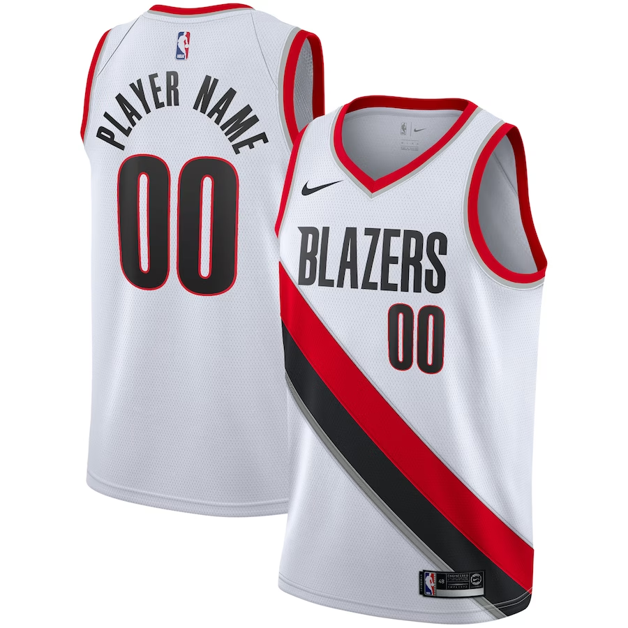 Men's Portland Trail Blazers White 2020/21 Swingman Custom Jerseys - Association Edition
