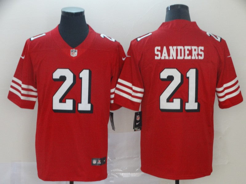 Men's San Francisco 49ers Deion Sanders #21 Red Game Player Jerseys