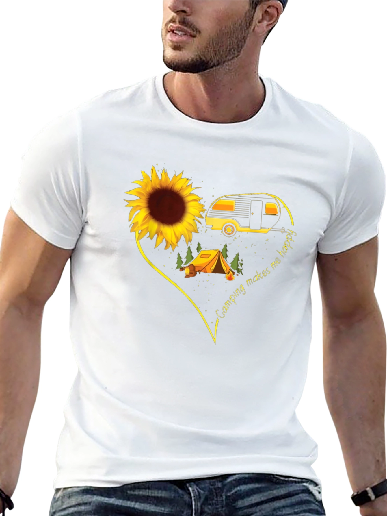Camping Makes Me Happy Graphic T-Shirt