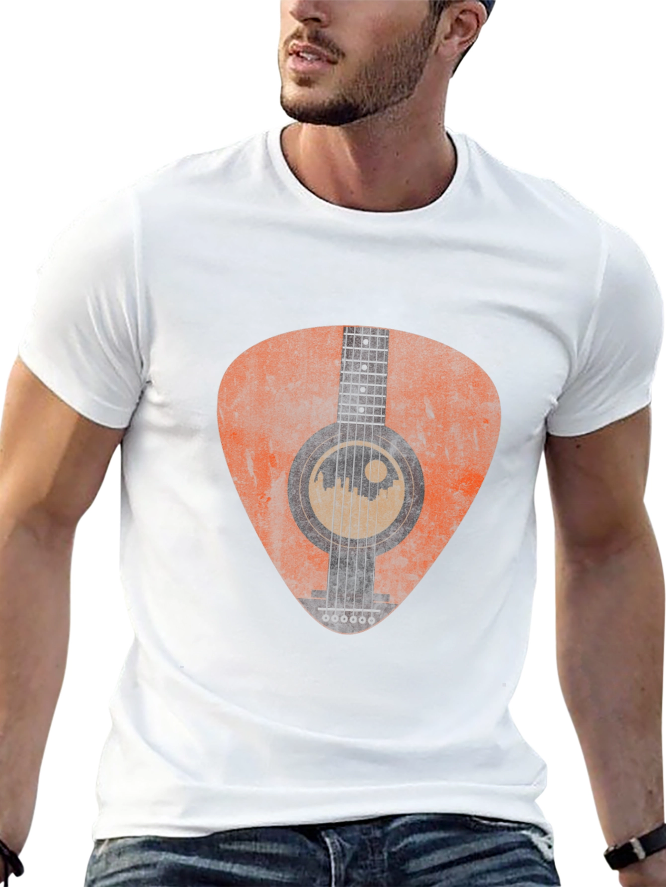 Acoustic Guitar Pick Graphic Tee - Black