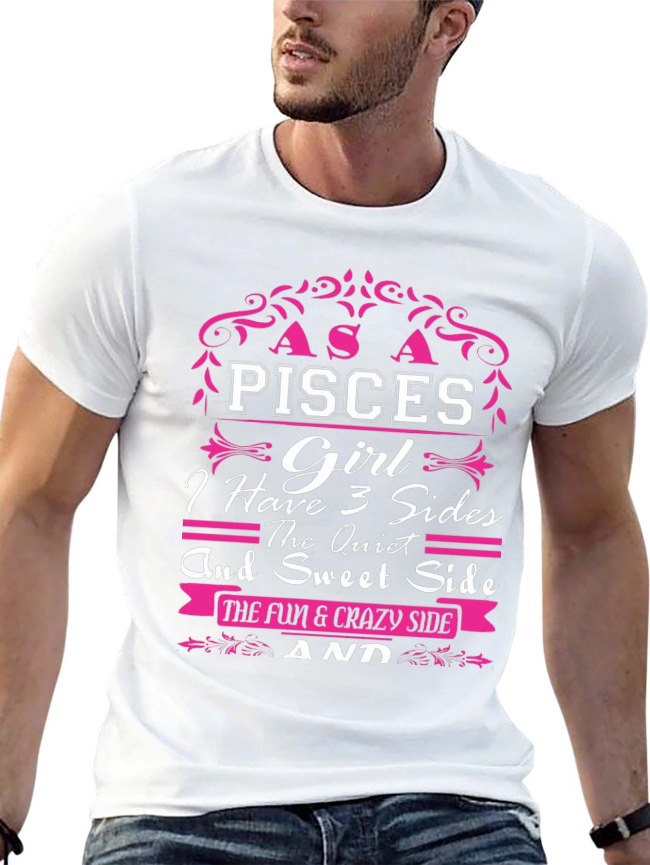 Pisces Girl T-Shirt: 3 Sides Zodiac Tee