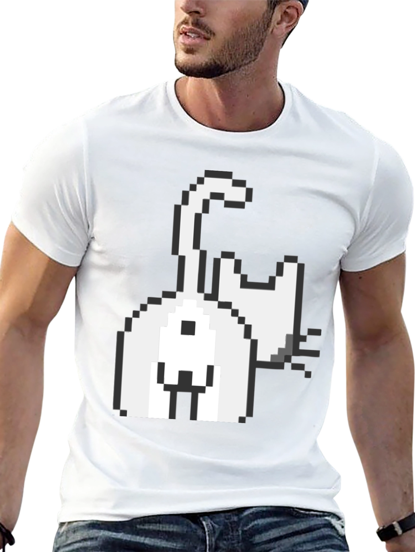 Pixel Cat Graphic Tee - Black