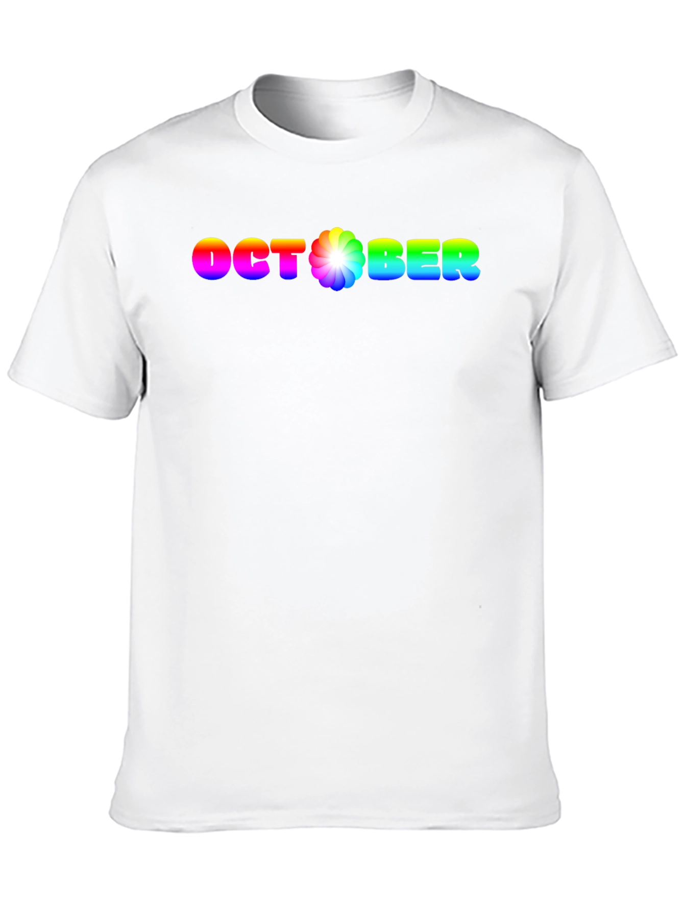 Rainbow October Graphic Black T-Shirt