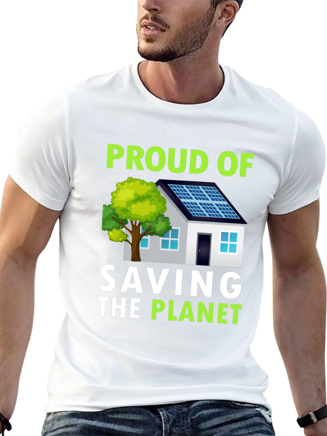 Proud To Save The Planet Solar Energy House T-Shirt