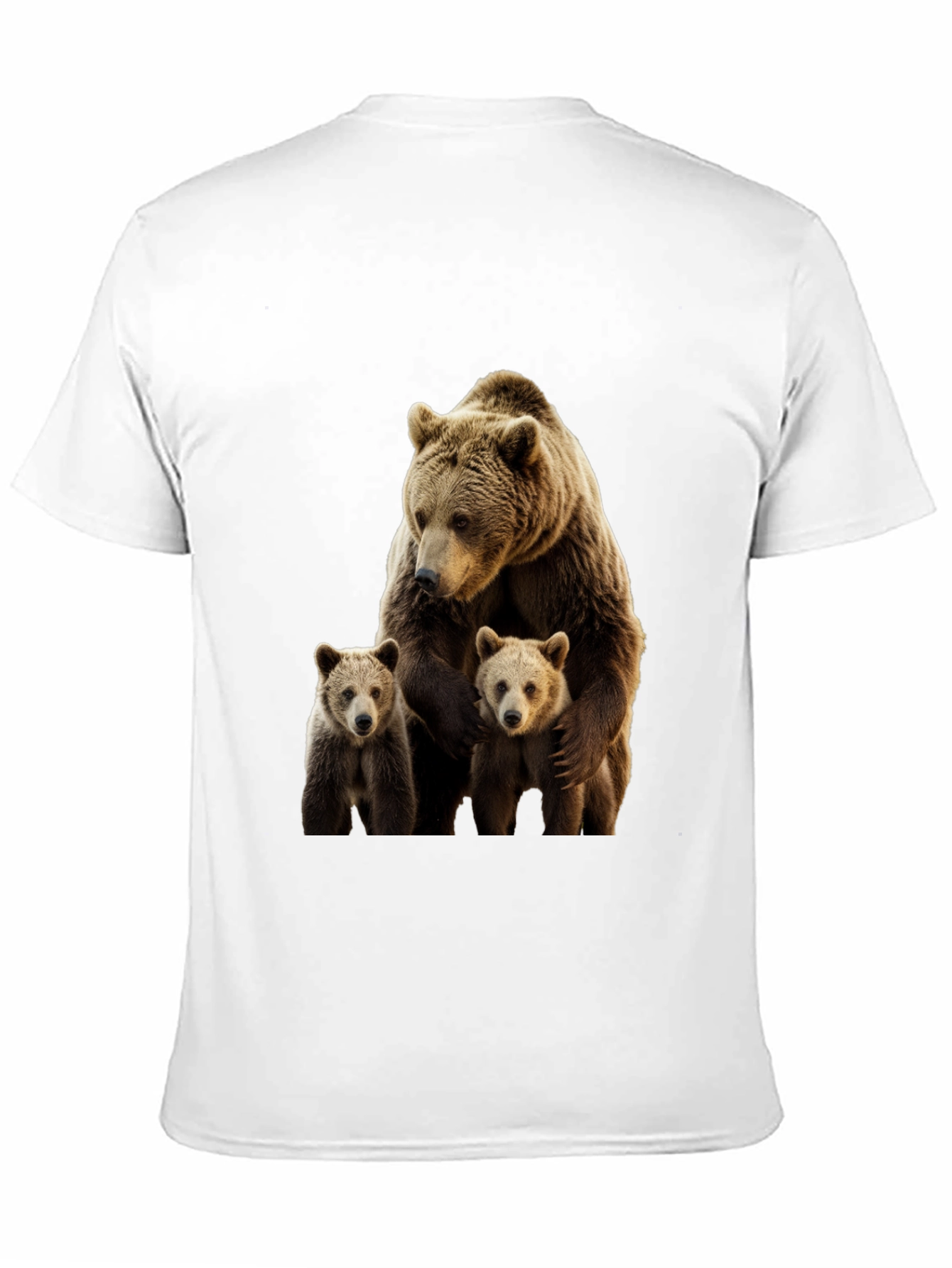 Bear Family Graphic Print Crew Neck T-Shirt
