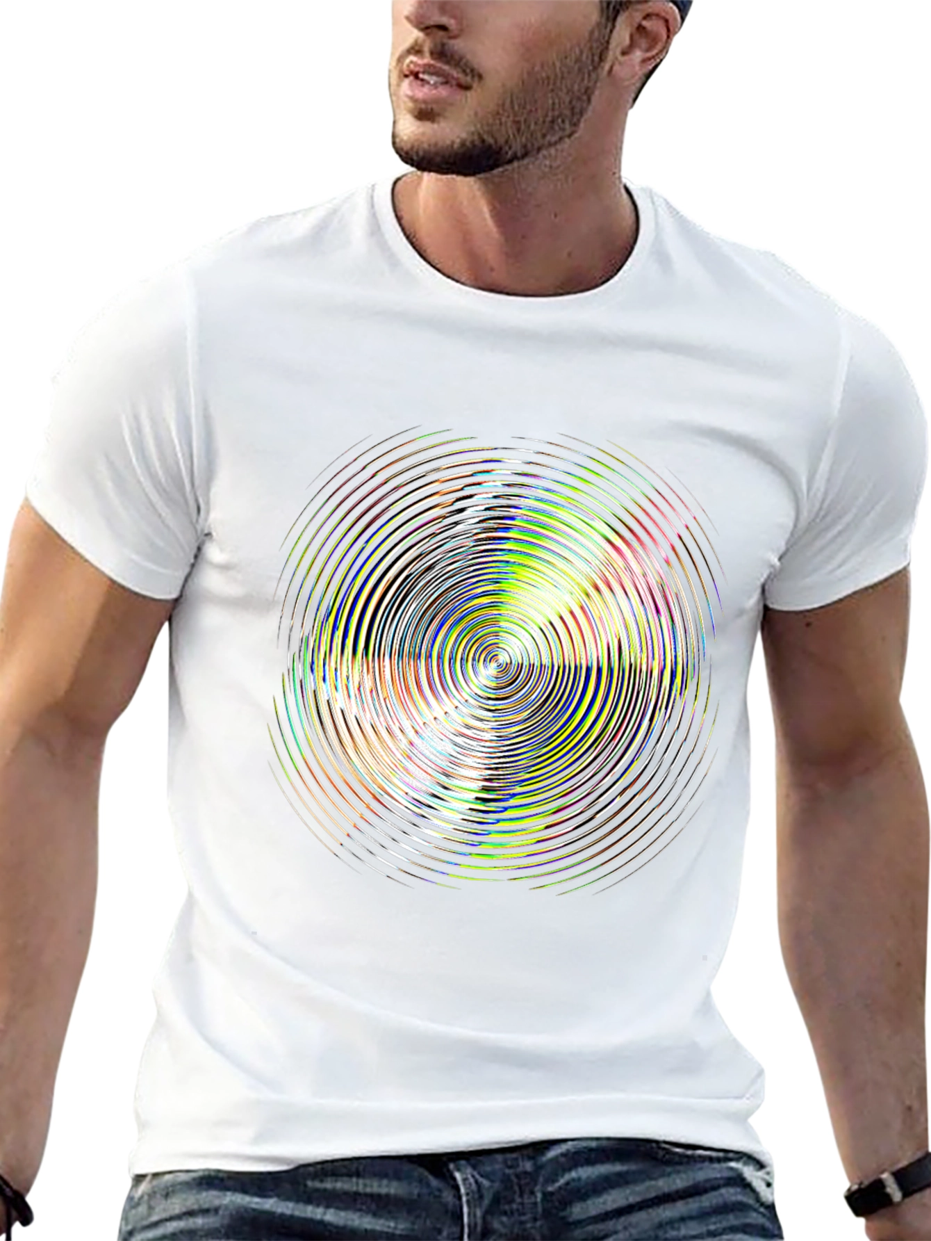 Psychedelic Circle Graphic Black T-Shirt