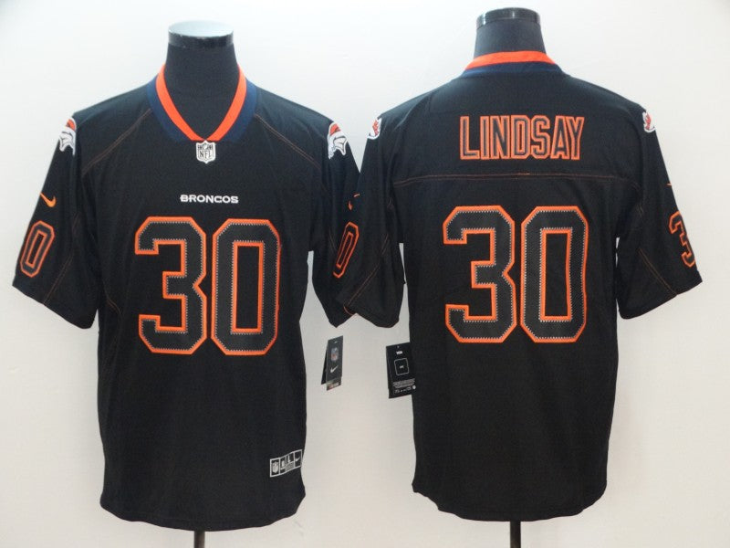 Men's Denver Broncos Phillip Lindsay #30 Black Game Jerseys