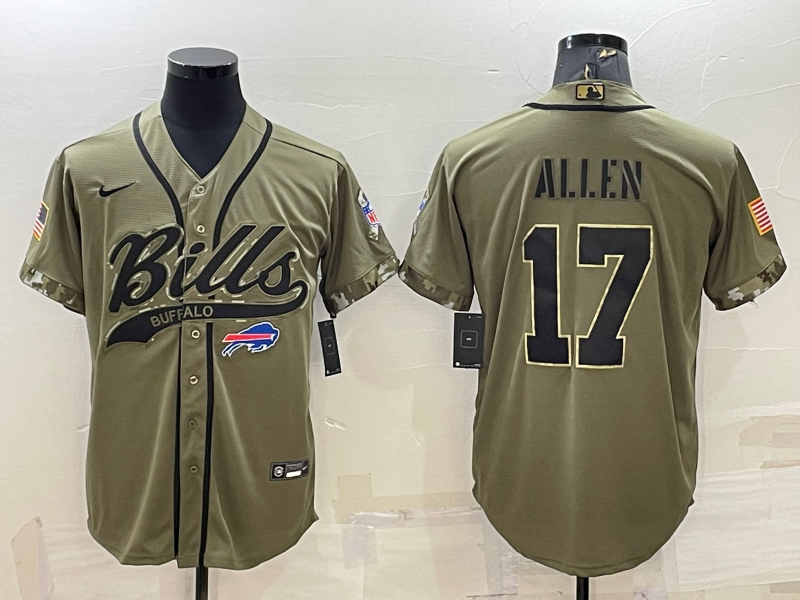 Men's Buffalo Bills Josh Allen #17 Olive 2022 Salute To Service Limited Jerseys Joint Edition