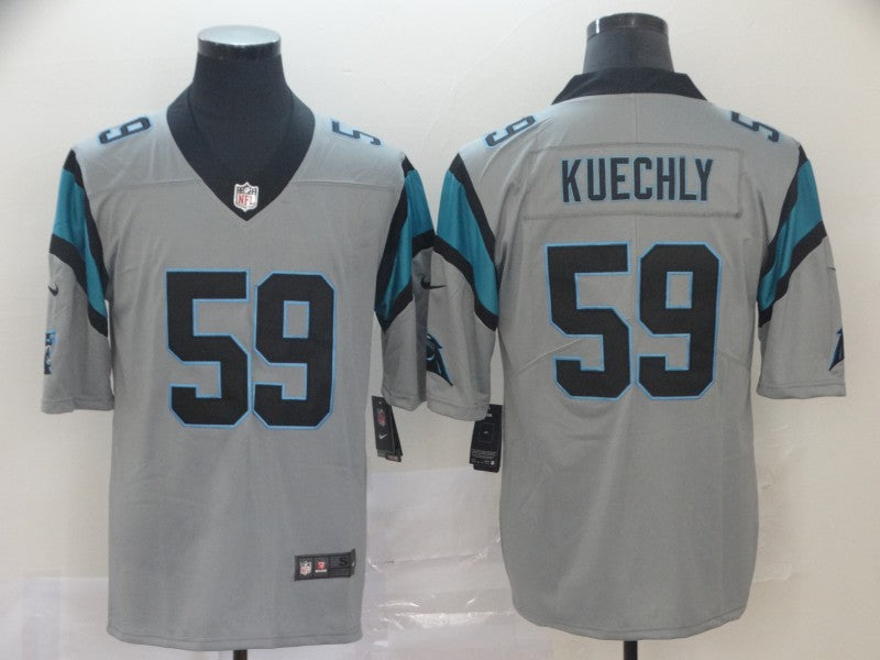 Men's Carolina Panthers Luke Kuechly #59 Gray Inverted Legend Jerseys