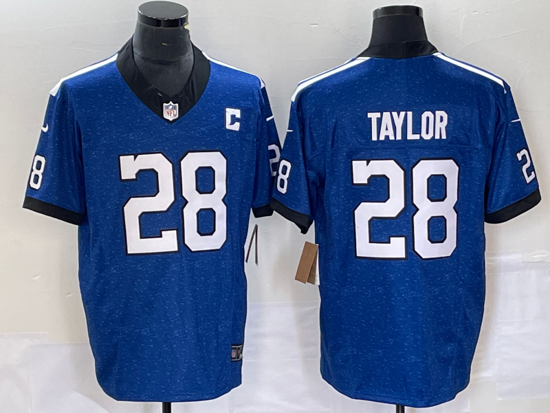 Men's Indianapolis Colts Jonathan Taylor #28 Blue Vapor F.U.S.E. Limited Jerseys