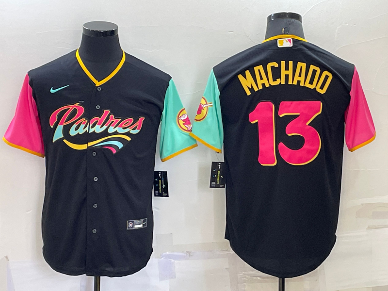 Men's San Diego Padres Manny Machado #13 Black City Connect Replica Player Jerseys