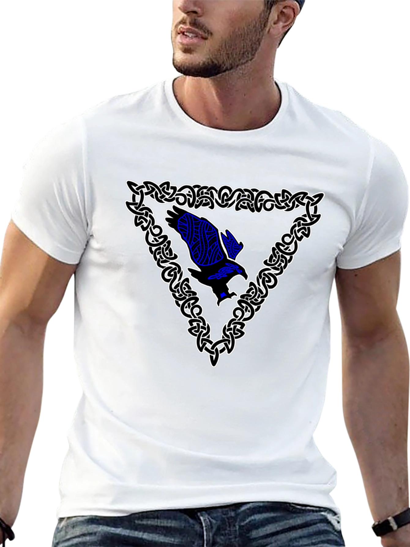 Celtic Knot Eagle Graphic Black T-Shirt