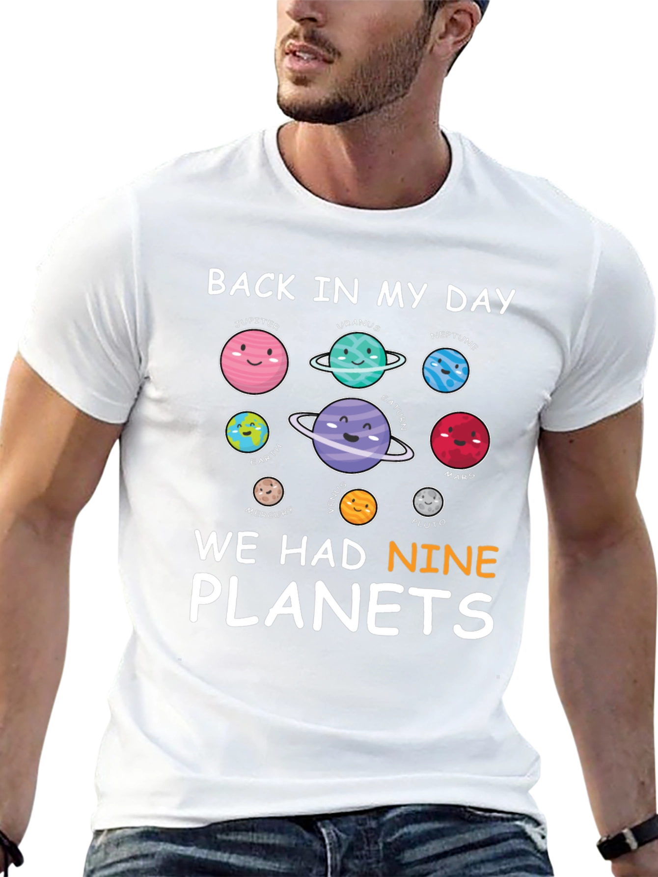Nine Planets Graphic Tee: Retro Astronomy Shirt