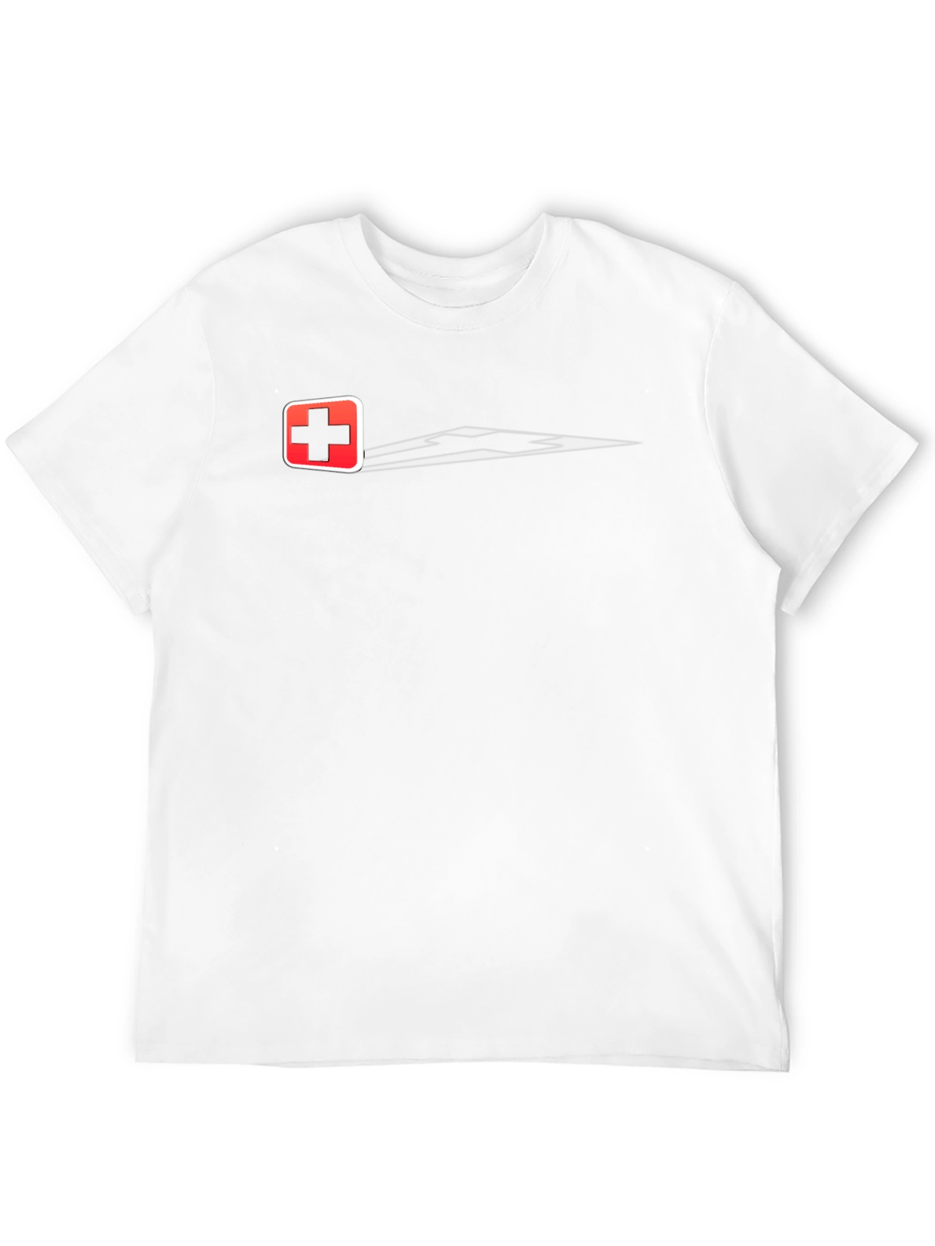 Black Tee w/ Swiss Flag Inspired Design