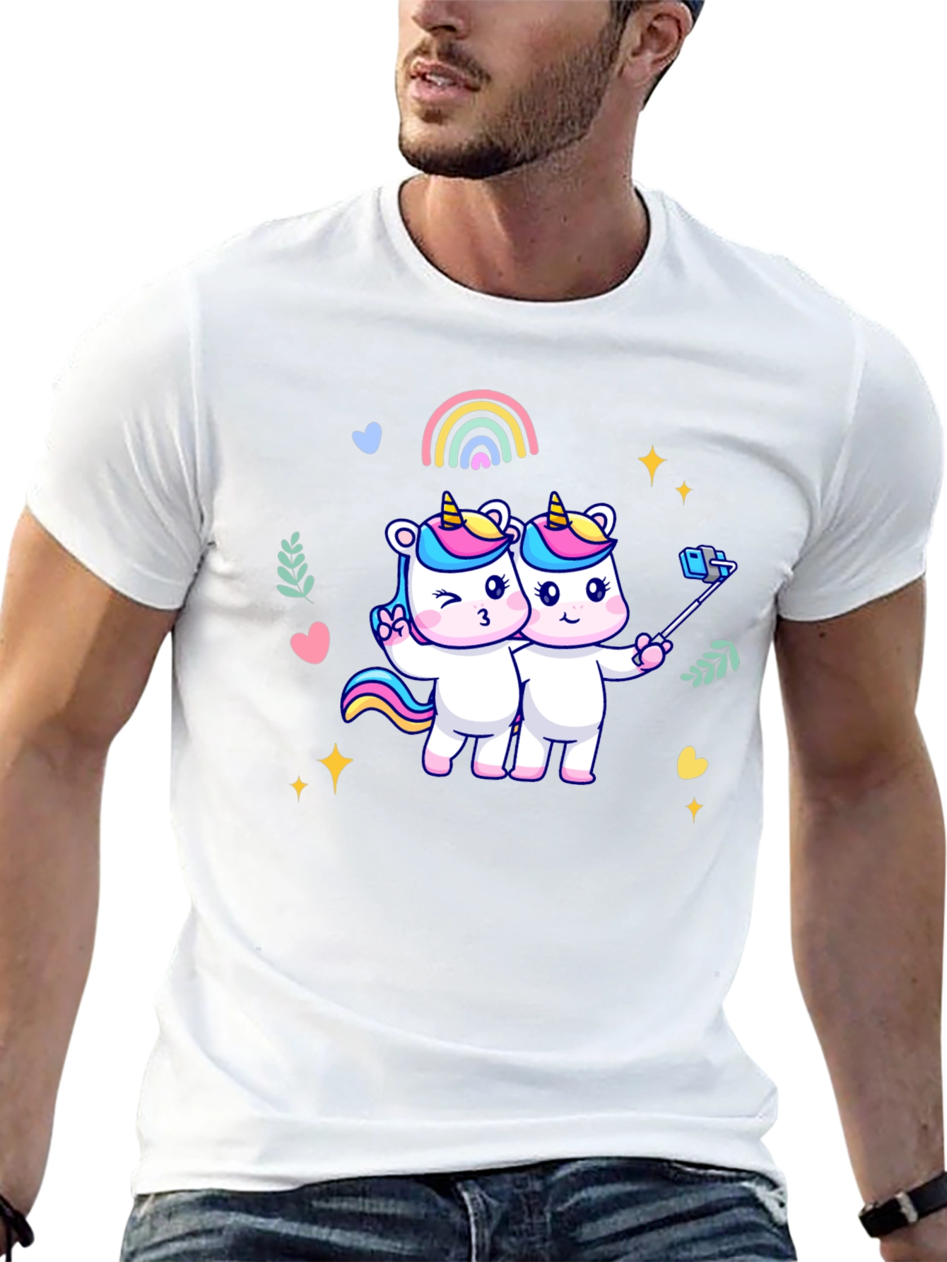 Unicorn Selfie Graphic T-Shirt