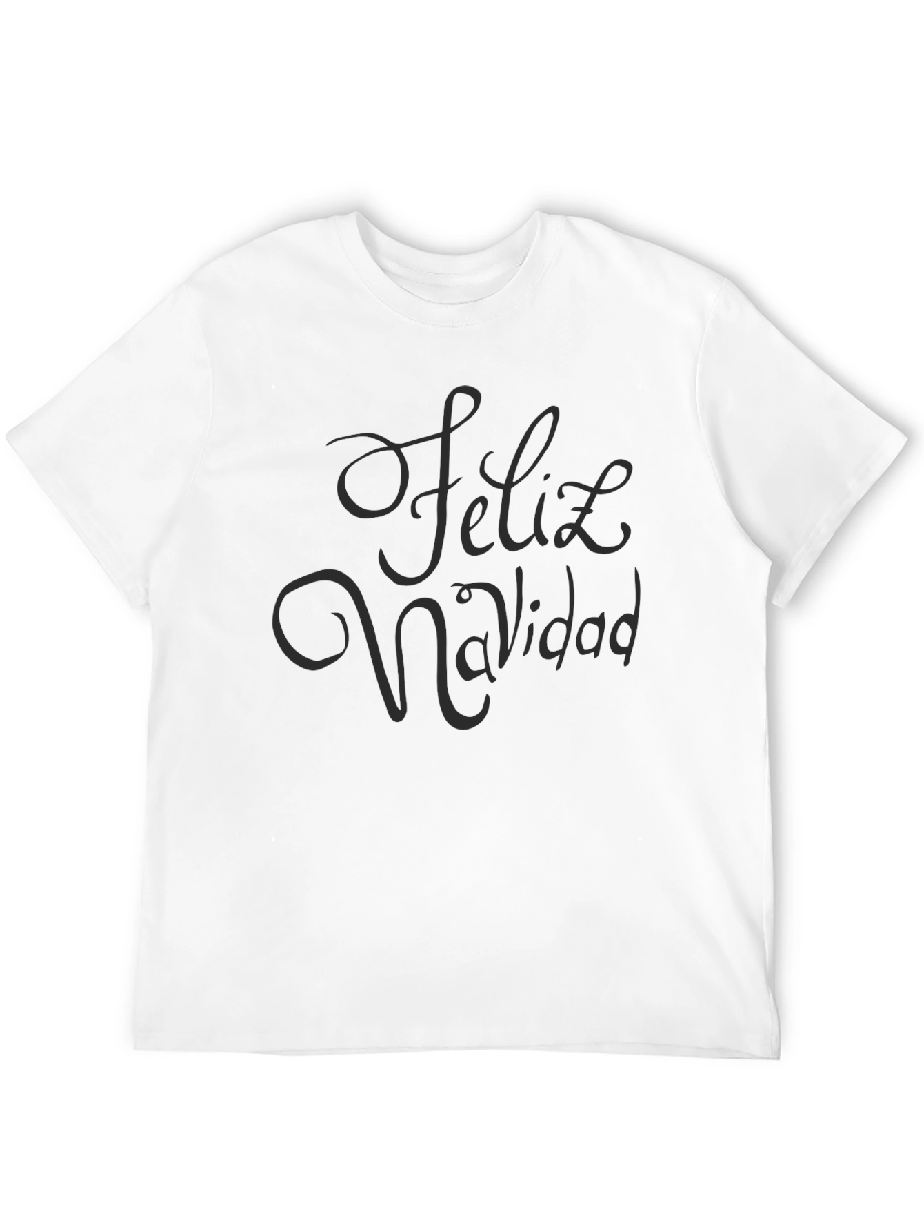 Feliz Navidad Black Crew Neck T-Shirt