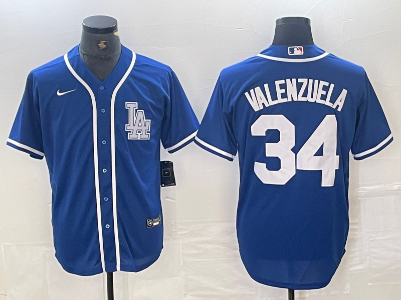 Men's Los Angeles Dodgers Fernando Valenzuela #34 Blue Limited Player Jerseys