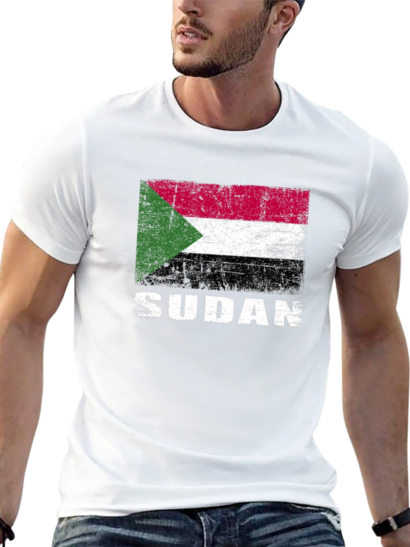 Sudan Flag T-Shirt - Distressed Graphic Tee