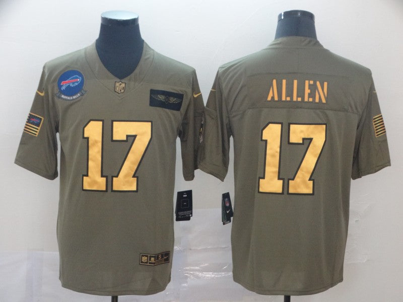 Men's Buffalo Bills Josh Allen #17 Brown Alternate Game Jerseys