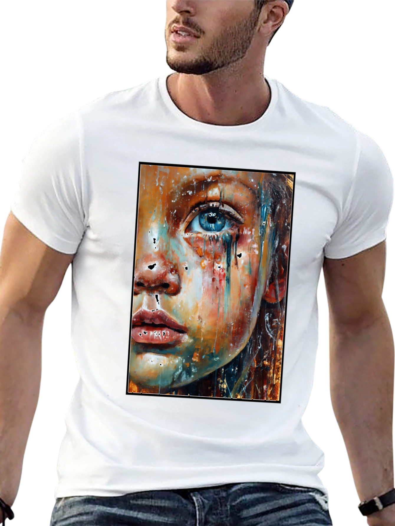Abstract Face Art T-Shirt - Expressive Unisex Tee