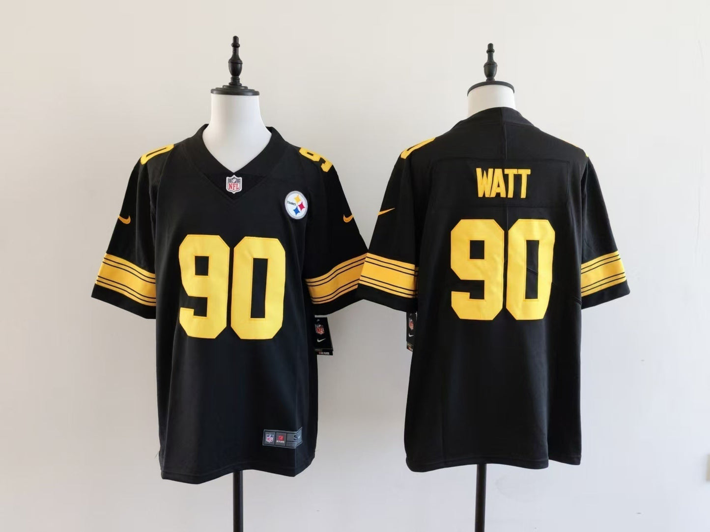 Men's Pittsburgh Steelers T.J. Watt Nike Jersey - Black-yellow numbers