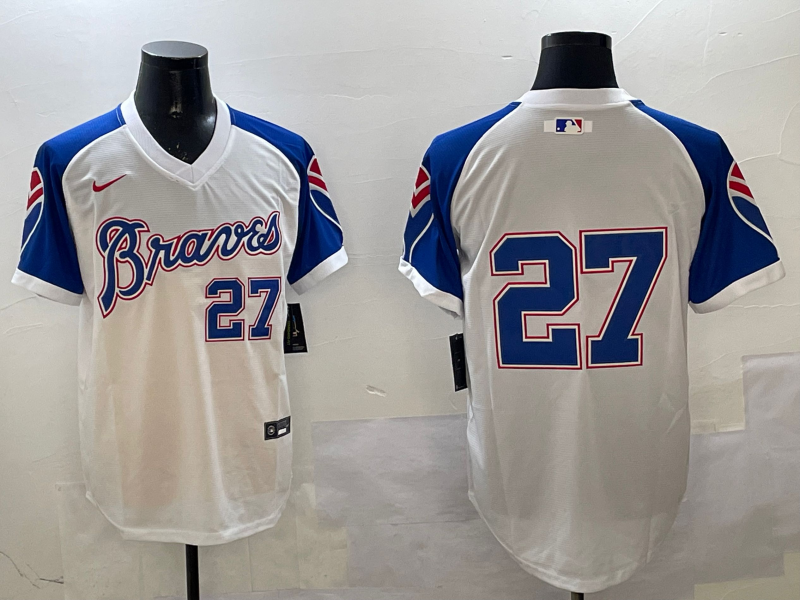Men's Atlanta Braves Austin Riley #27 White Player Jerseys