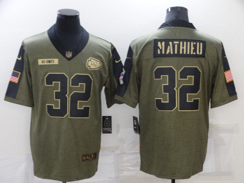 Men's Kansas City Chiefs Tyrann Mathieu #32 Brown Game Jerseys