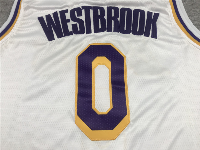 Men's Los Angeles Lakers Russell Westbrook #0 NBA White 2020/21 Swingman Jerseys