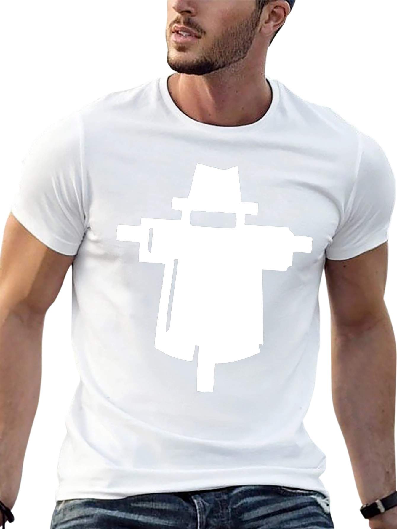 Modern Scarecrow Graphic Tee - Black