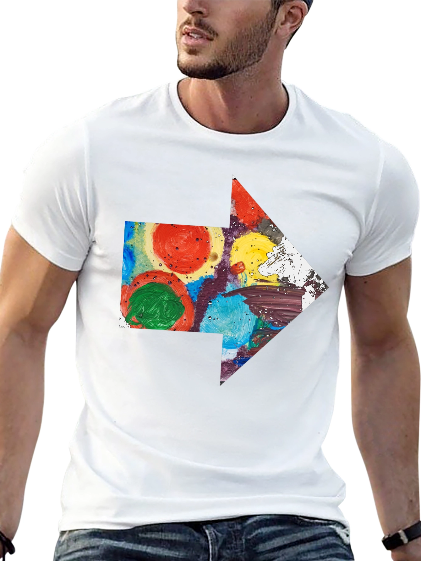 Abstract Arrow Graphic T-Shirt - Artsy Design