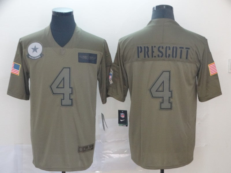Men's Dallas Cowboys Dak Prescott #4 Brown Alternate Game Jerseys