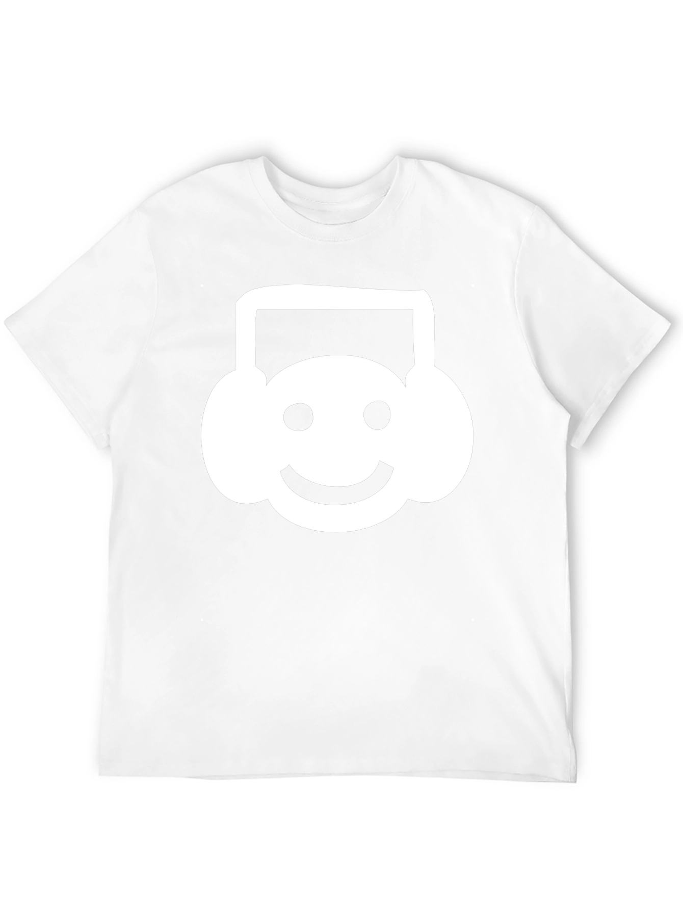 Smiley Headphone T-Shirt - Black Cotton Tee
