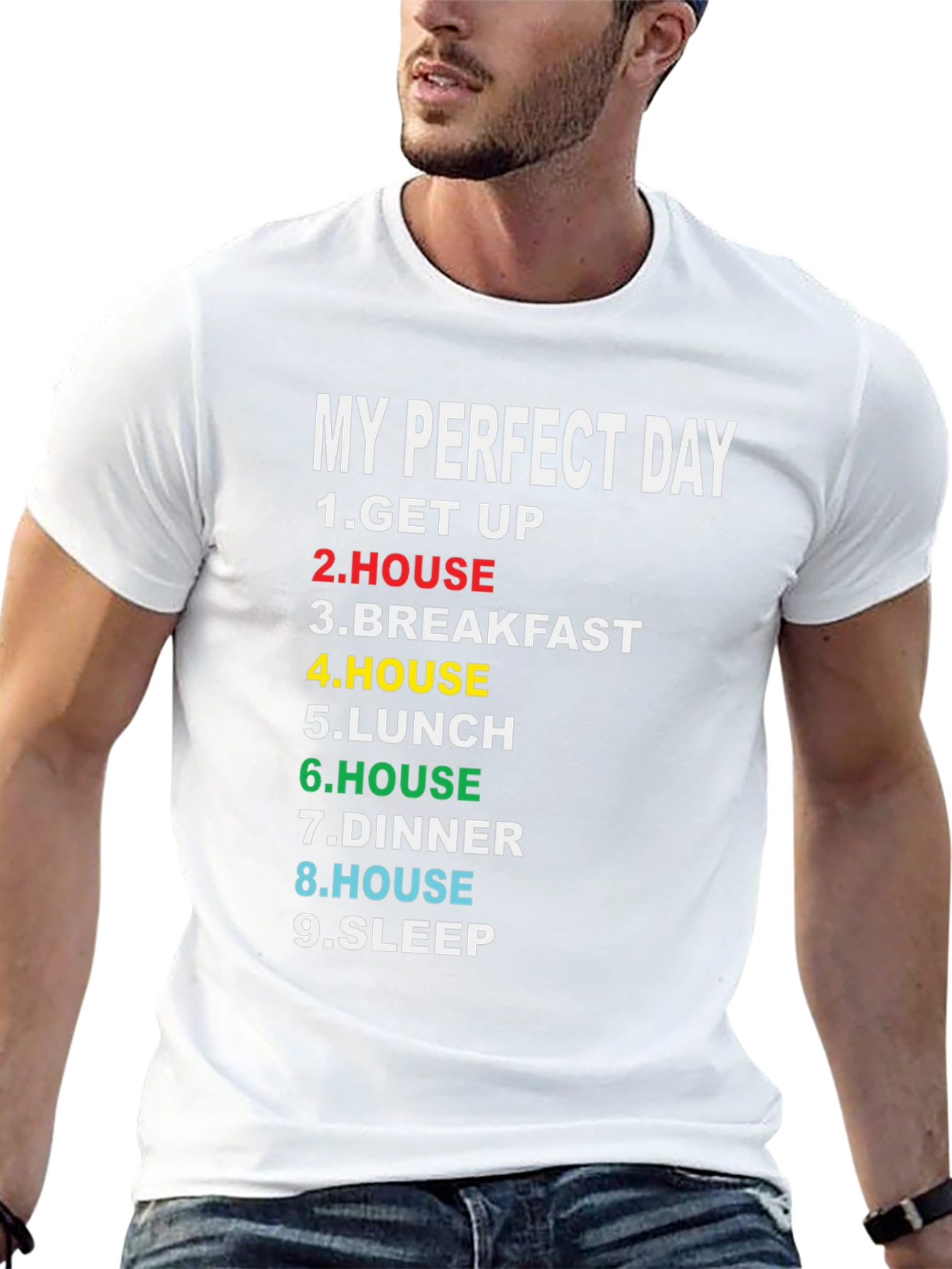 My Perfect Day Graphic T-Shirt Funny Lazy Day Tee