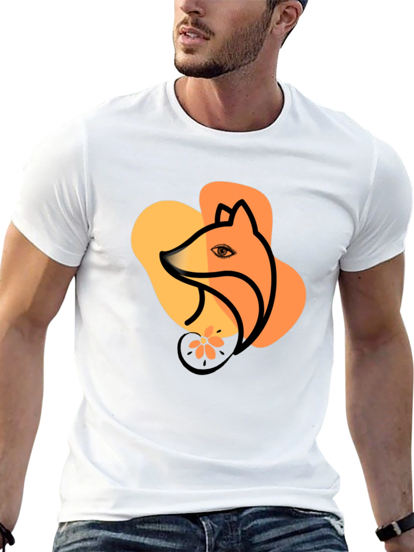 Fox Graphic Black T-Shirt Stylish Unisex Tee