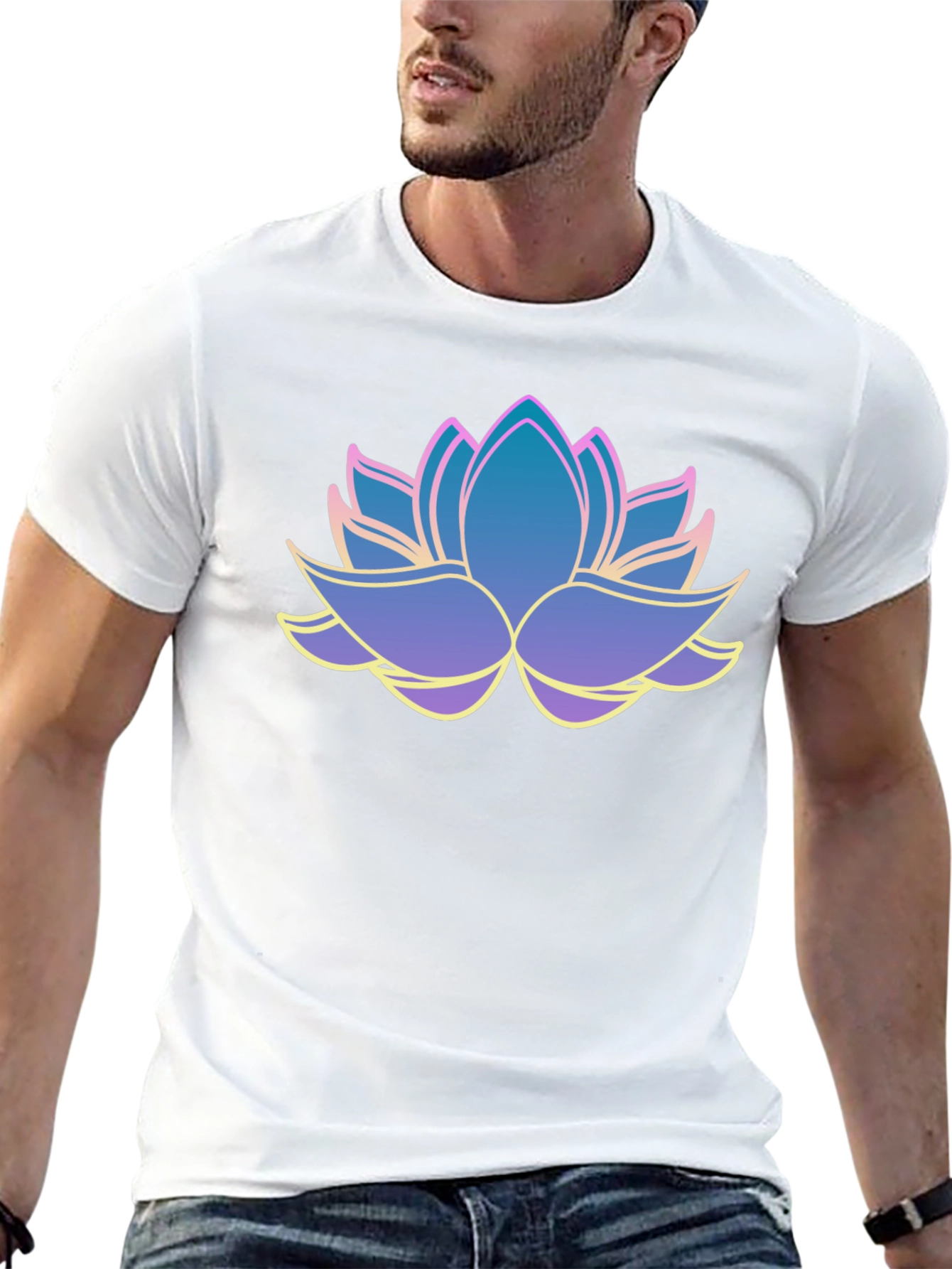 Lotus Flower Graphic Tee - Mens Black T-Shirt