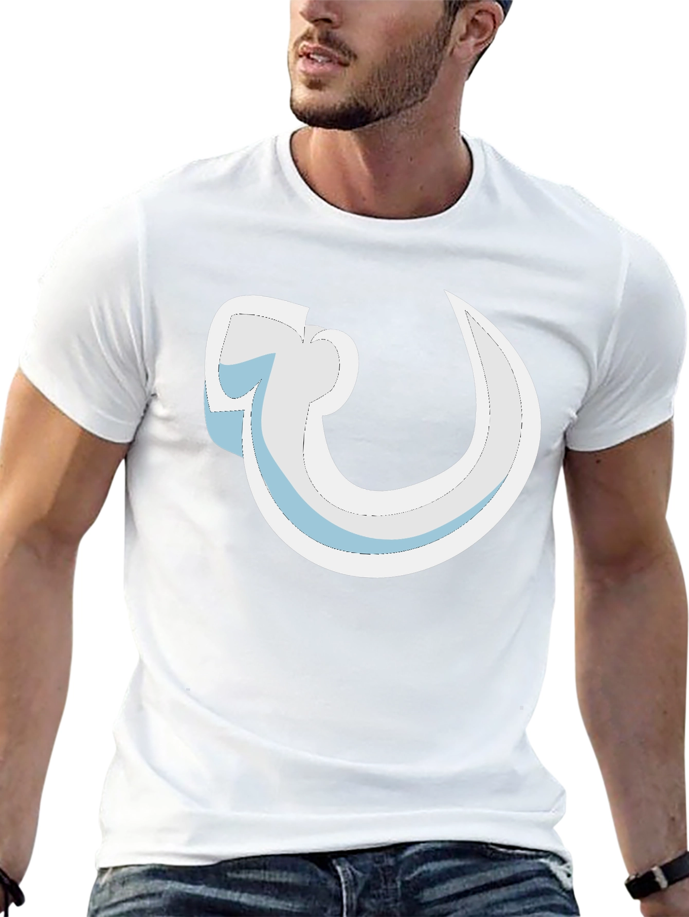 Abstract Curve Graphic Black T-Shirt