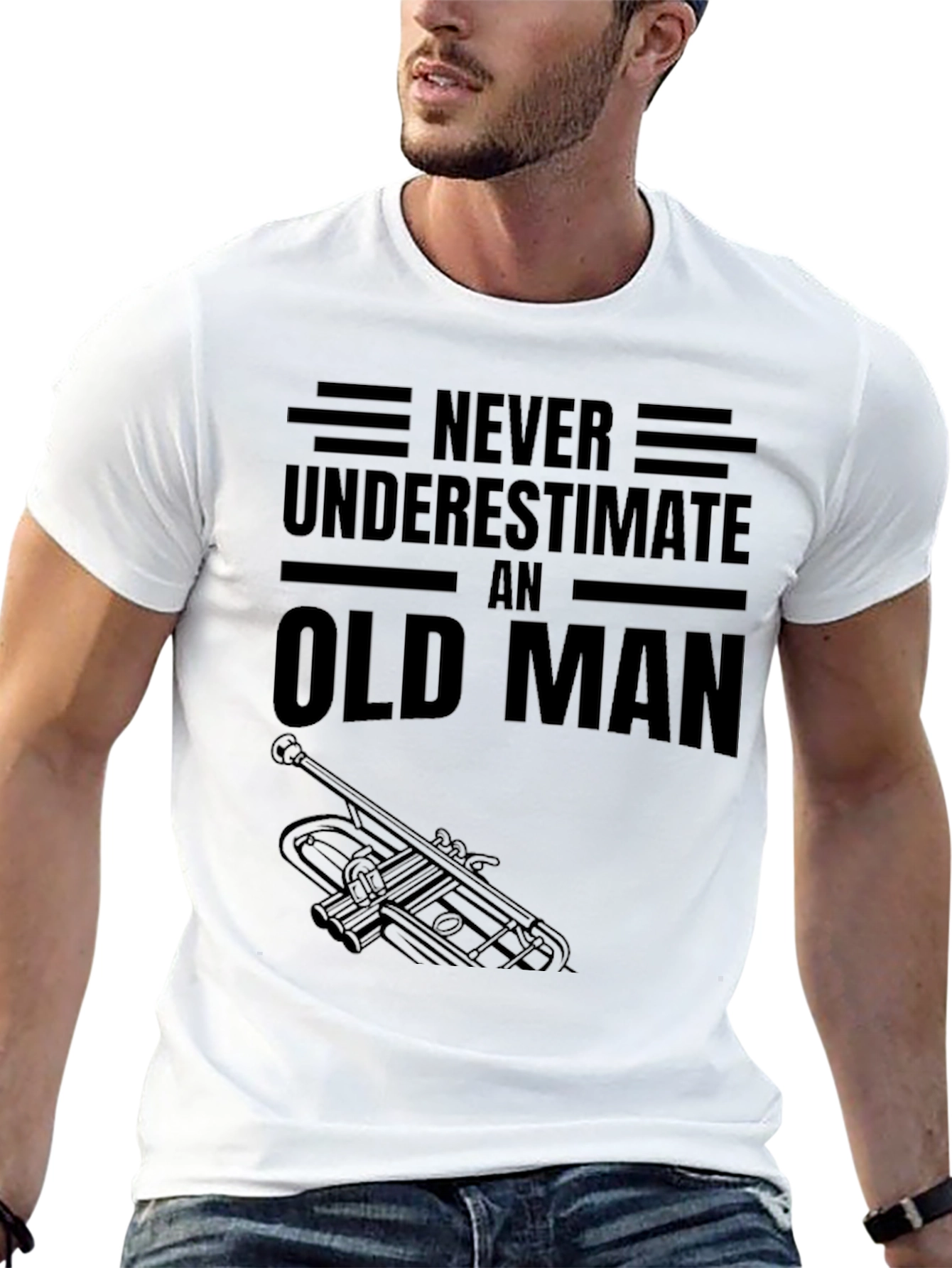 Never Underestimate Old Man Trumpet T-Shirt