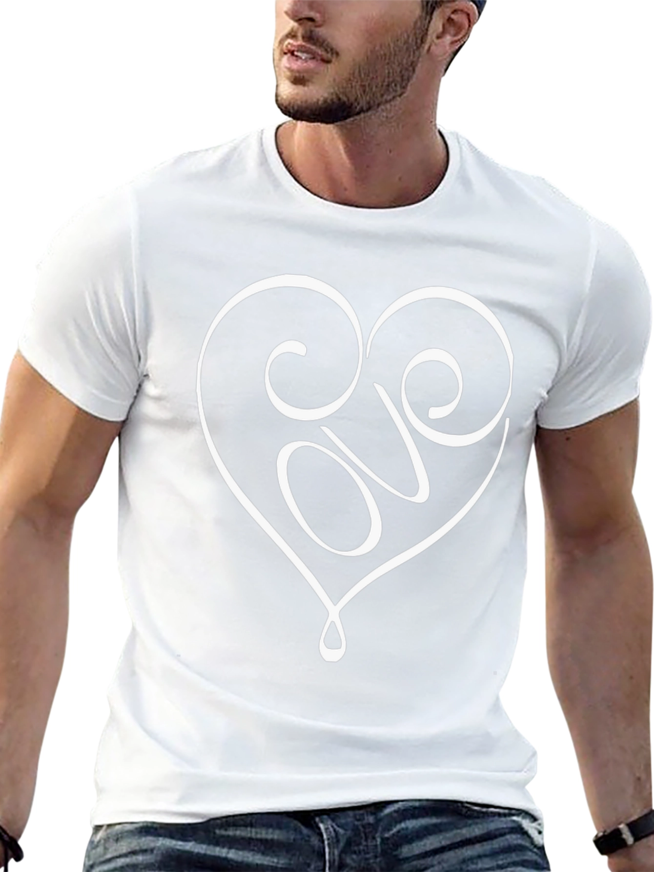 Love Heart Graphic Tee - Stylish Unisex Black T-Shirt
