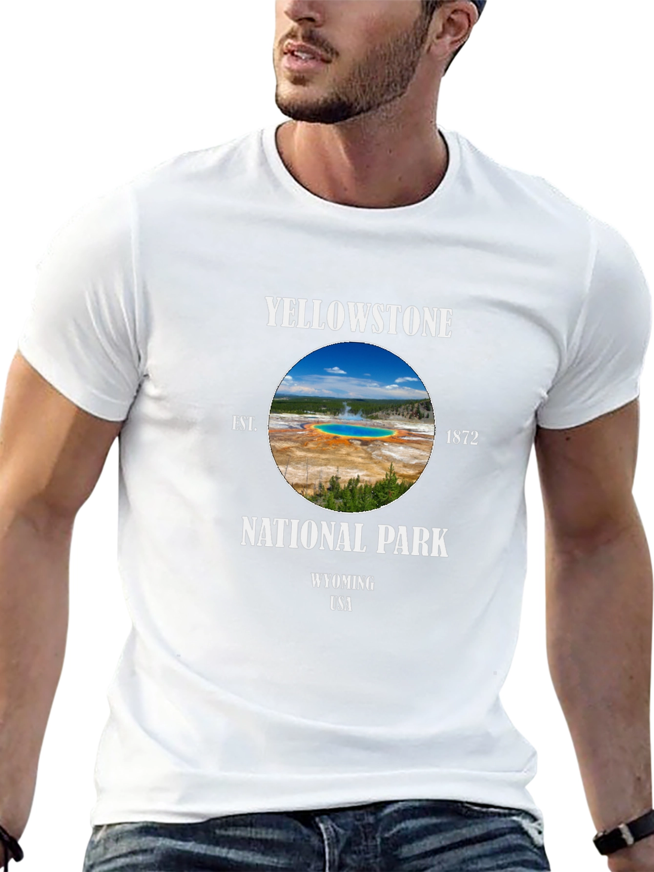 Yellowstone National Park Black Graphic T-Shirt